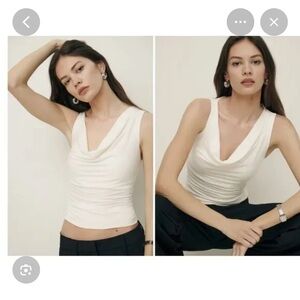 NWT Reformation Darla Knit Top in Cream